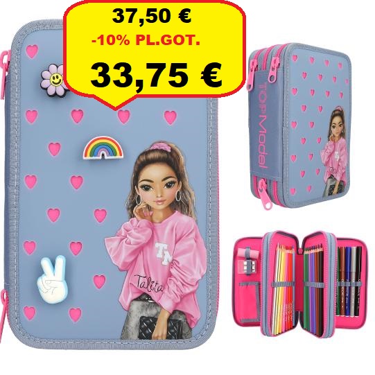 TOP MODEL trostruka pernica sa silikonskim štiftovima